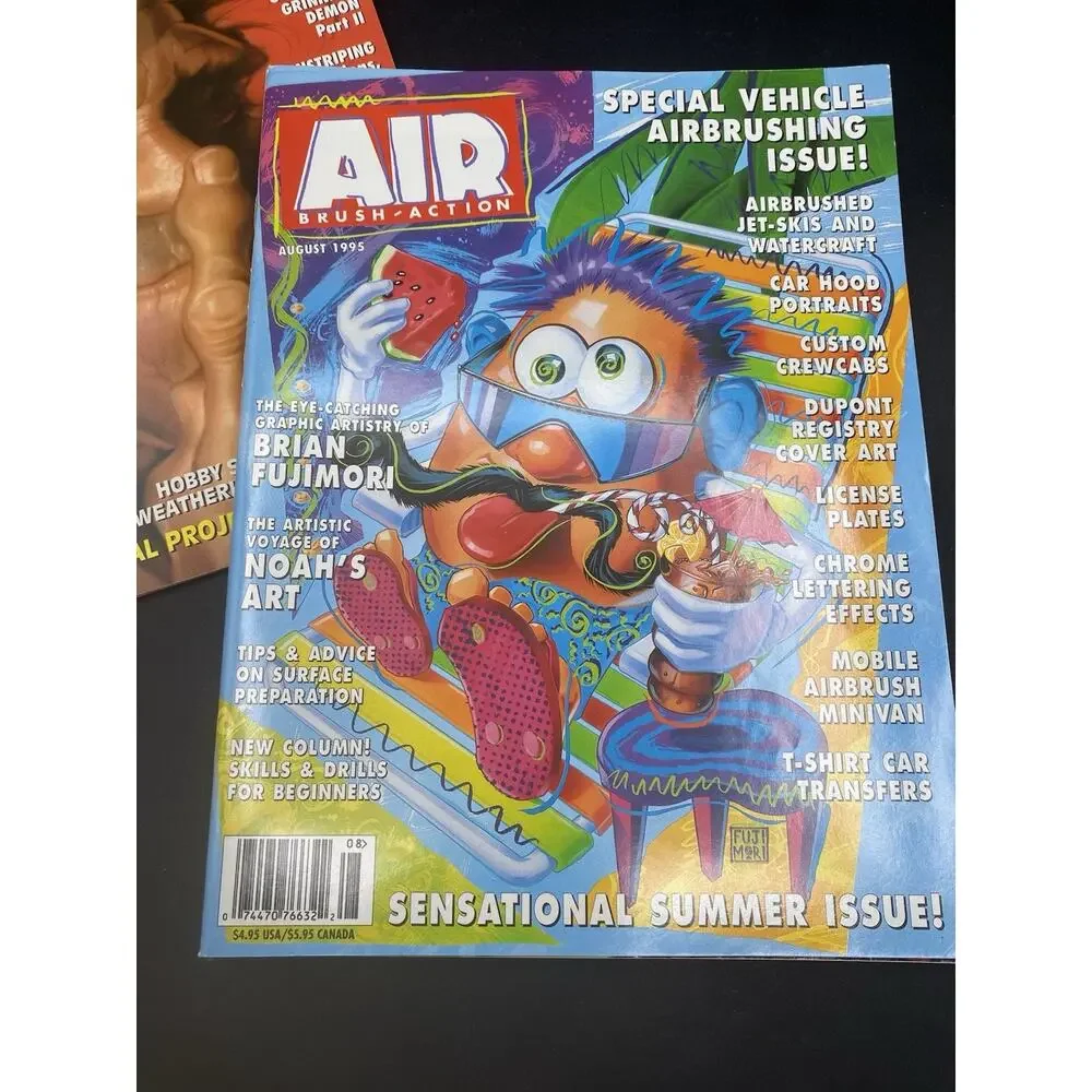 AIR BRUSH ACTION Magazines, LOT of 4 Issues 2003 - 1994, Vintage August